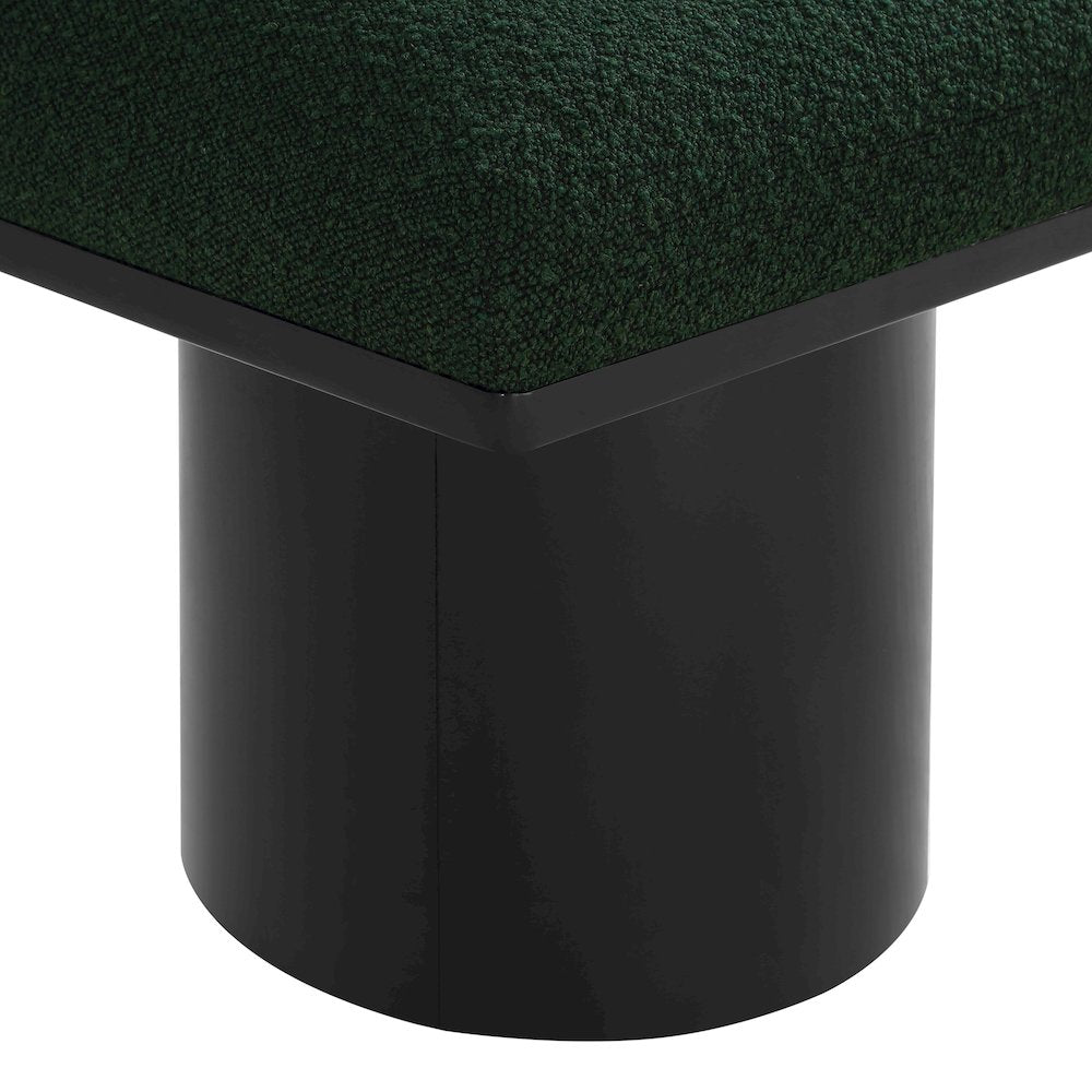 Pavilion Green Boucle Fabric Bench