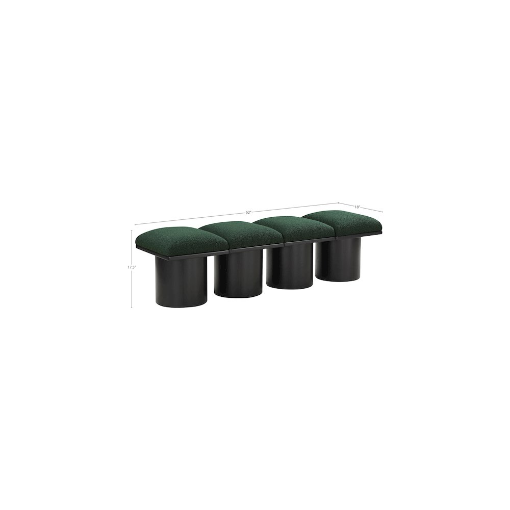Pavilion Green Boucle Fabric Bench