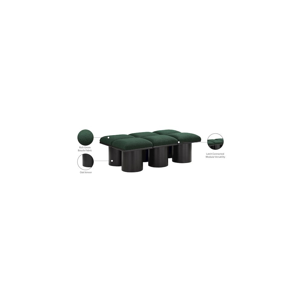 Pavilion Green Boucle Fabric Bench