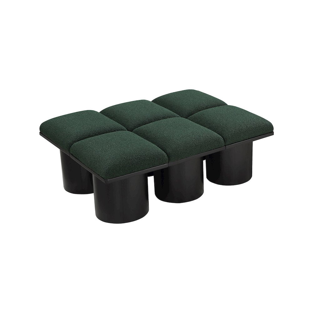 Pavilion Green Boucle Fabric Bench