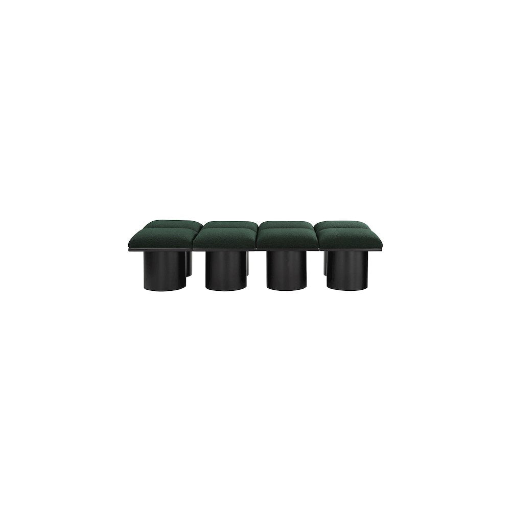 Pavilion Green Boucle Fabric Bench