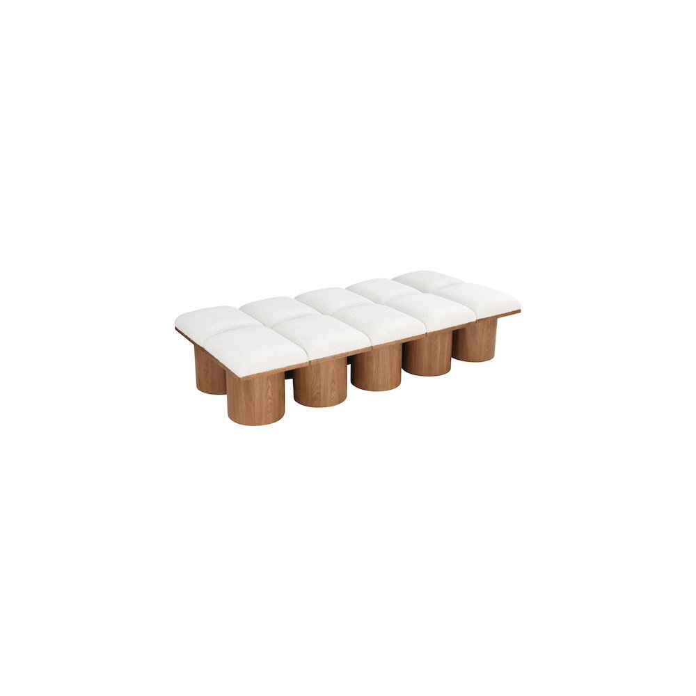 Pavilion Cream Boucle Fabric Bench