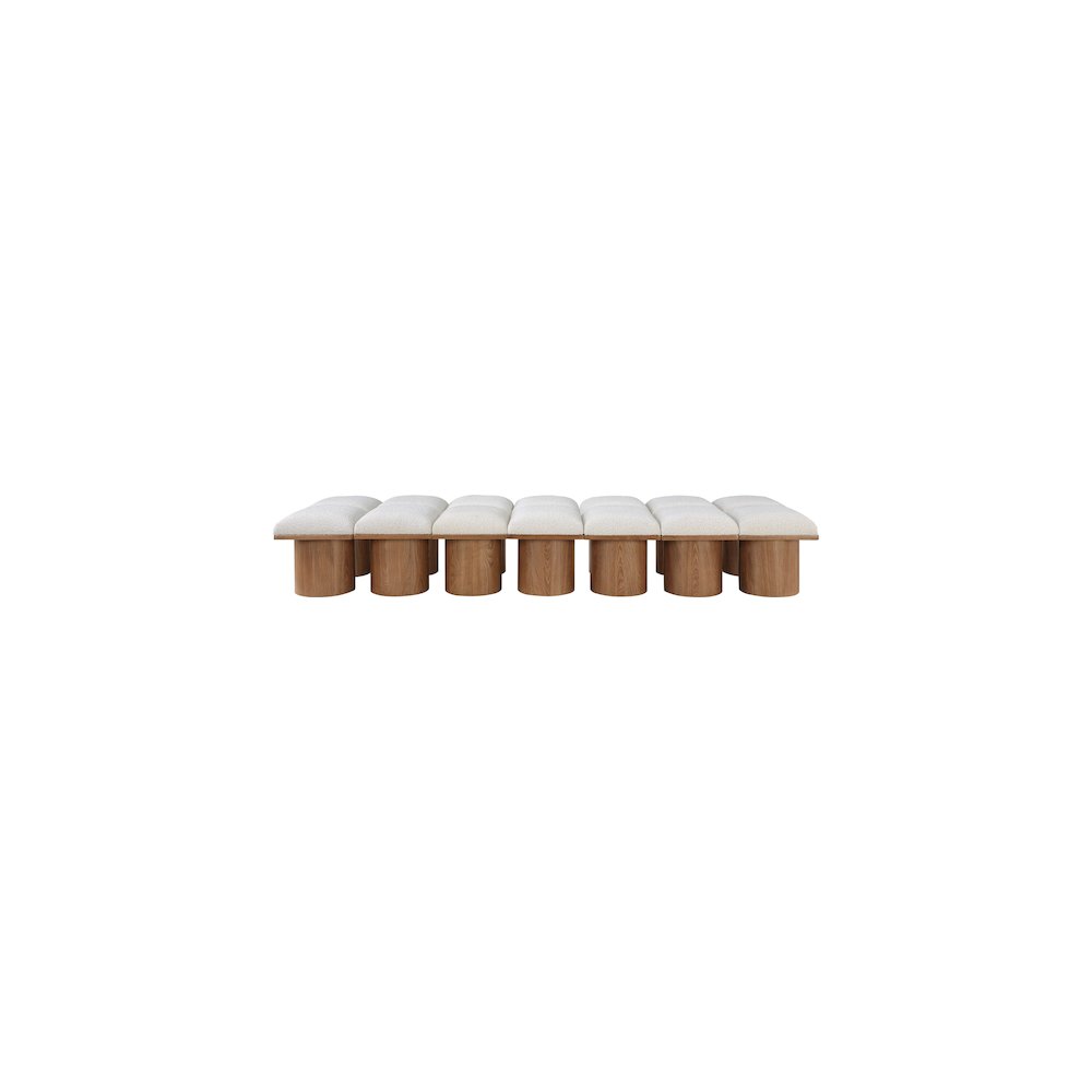 Pavilion Cream Boucle Fabric Bench