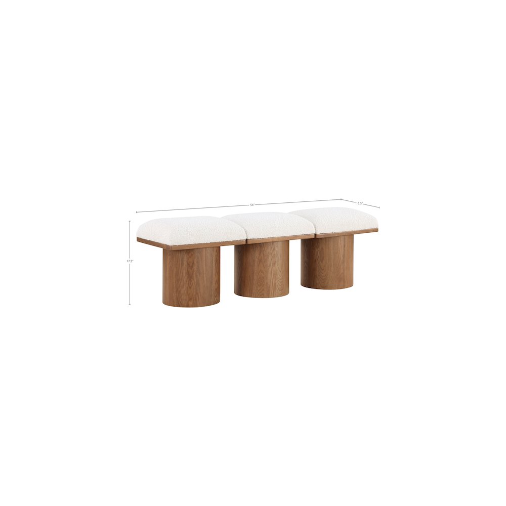 Pavilion Cream Boucle Fabric Bench