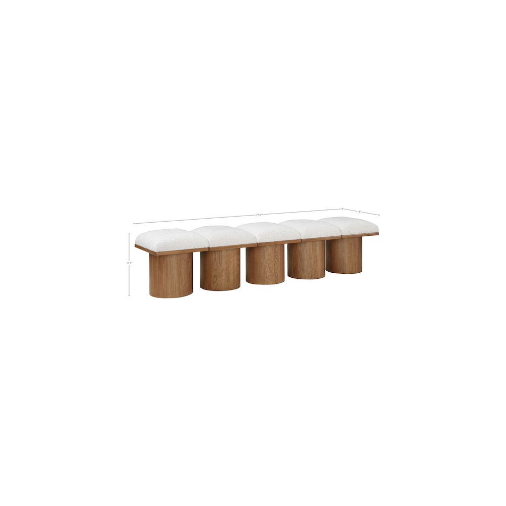 Pavilion Cream Boucle Fabric Bench