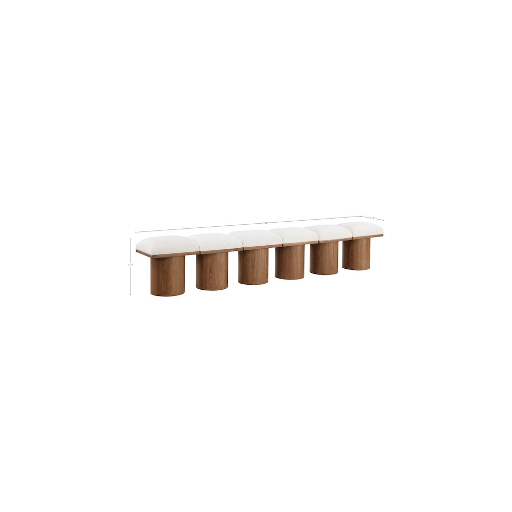 Pavilion Cream Boucle Fabric Bench