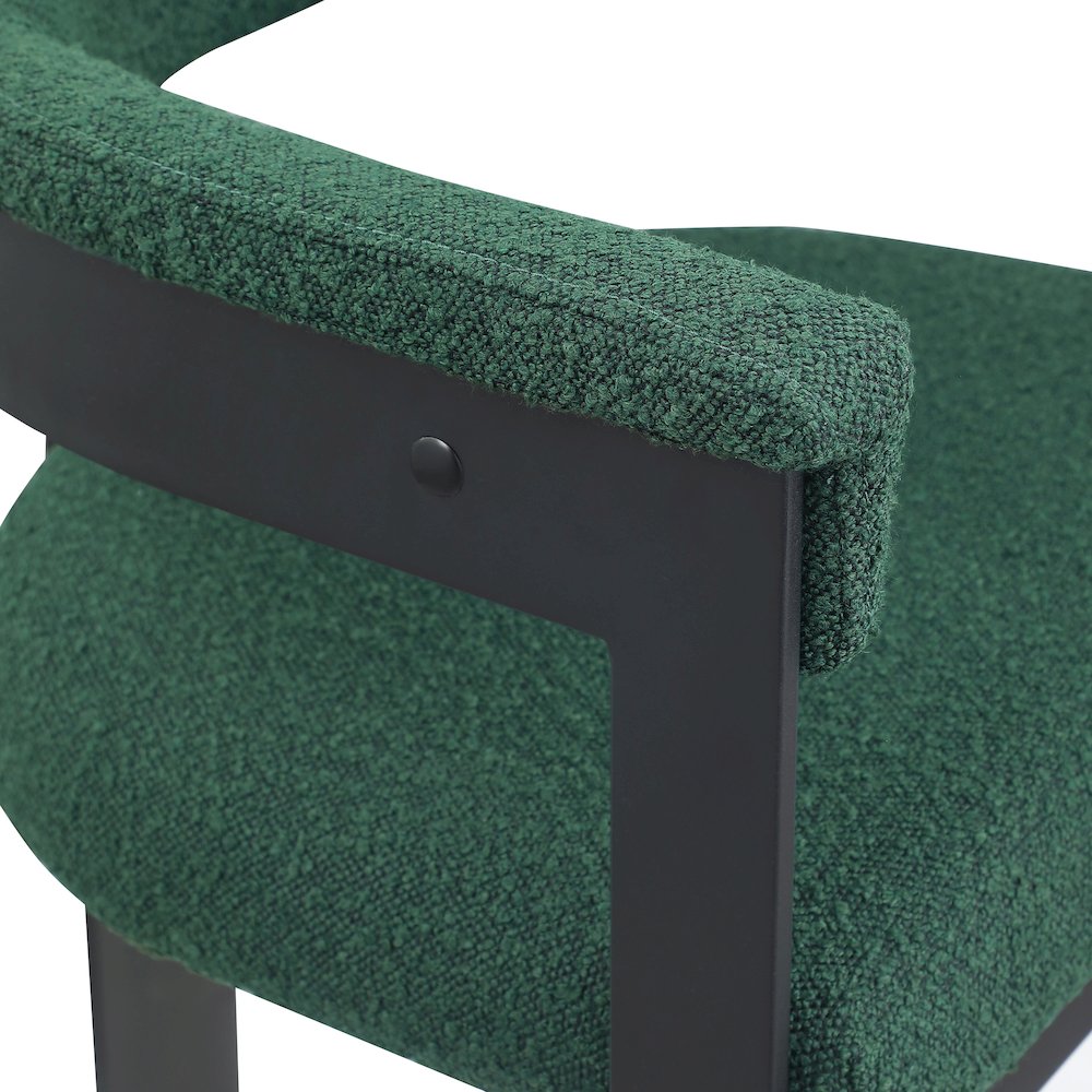 Romeo Green Boucle Fabric Dining Chair, Set of 2