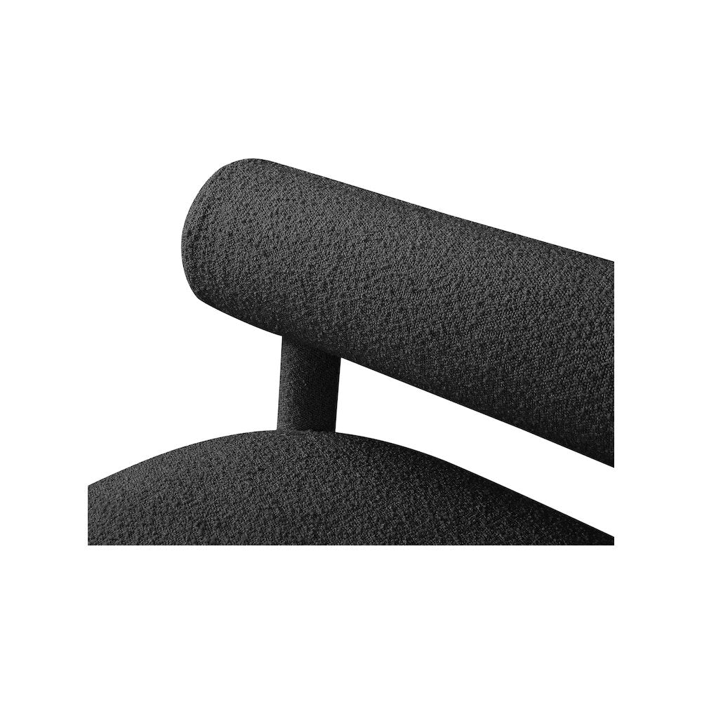 Parlor Black Boucle Fabric Bench