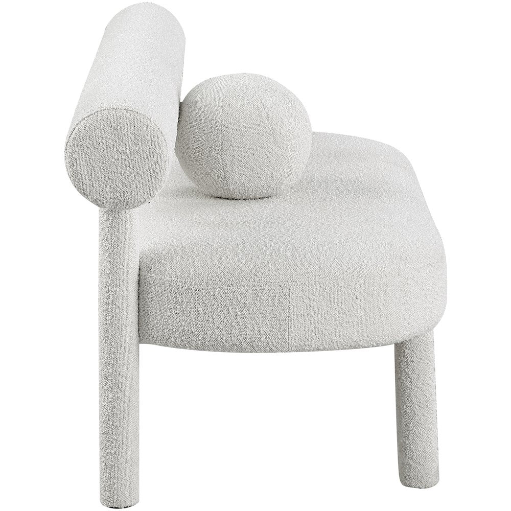 Parlor Cream Boucle Fabric Bench