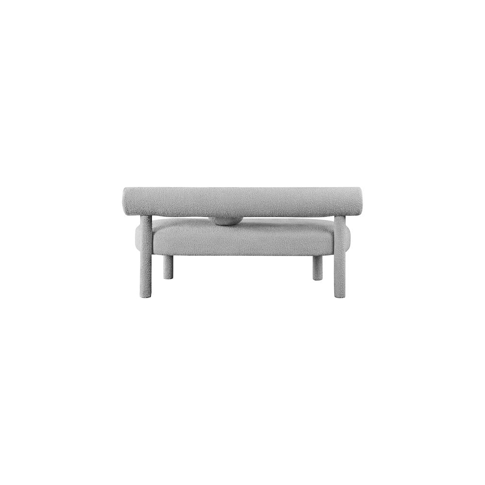 Parlor Grey Boucle Fabric Bench