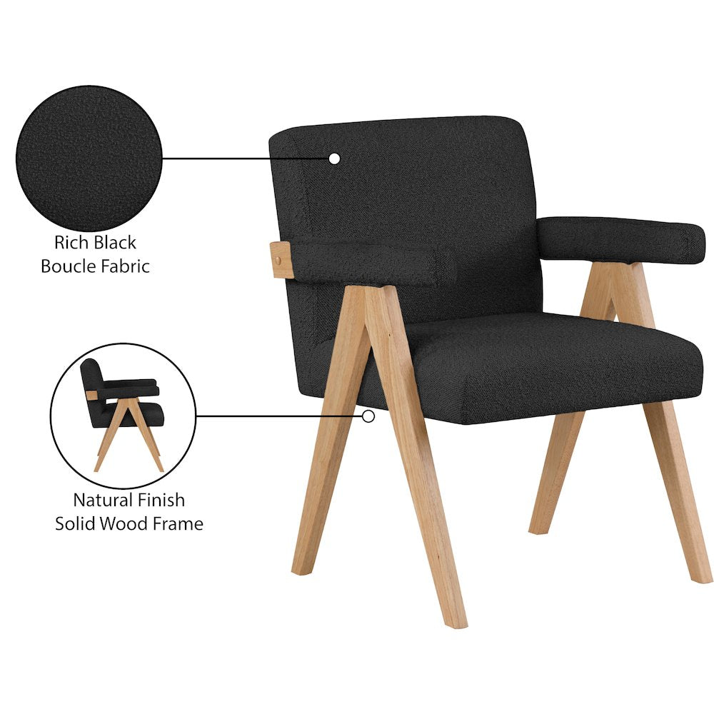 Woodloch Black Boucle Fabric Accent Chair