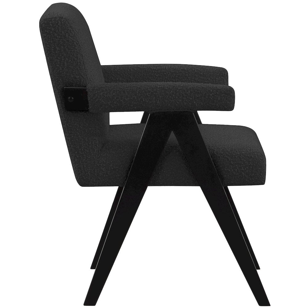 Woodloch Black Boucle Fabric Accent Chair