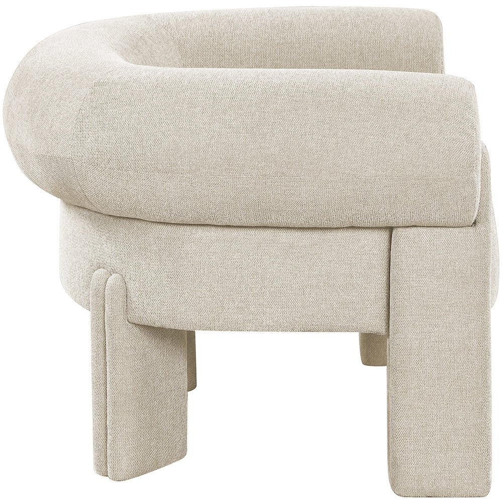 Stefano Beige Polyester Fabric Accent Chair