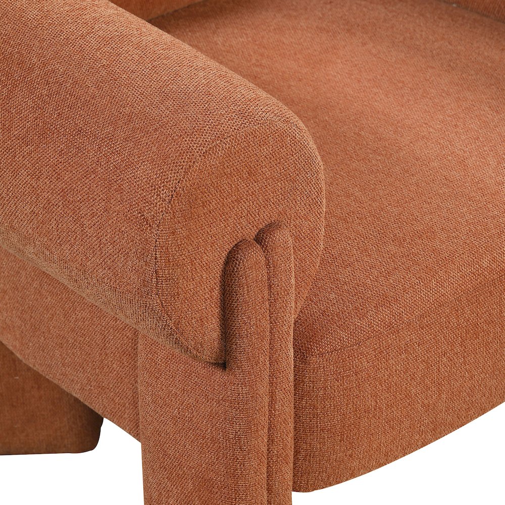 Stefano Cognac Polyester Fabric Accent Chair