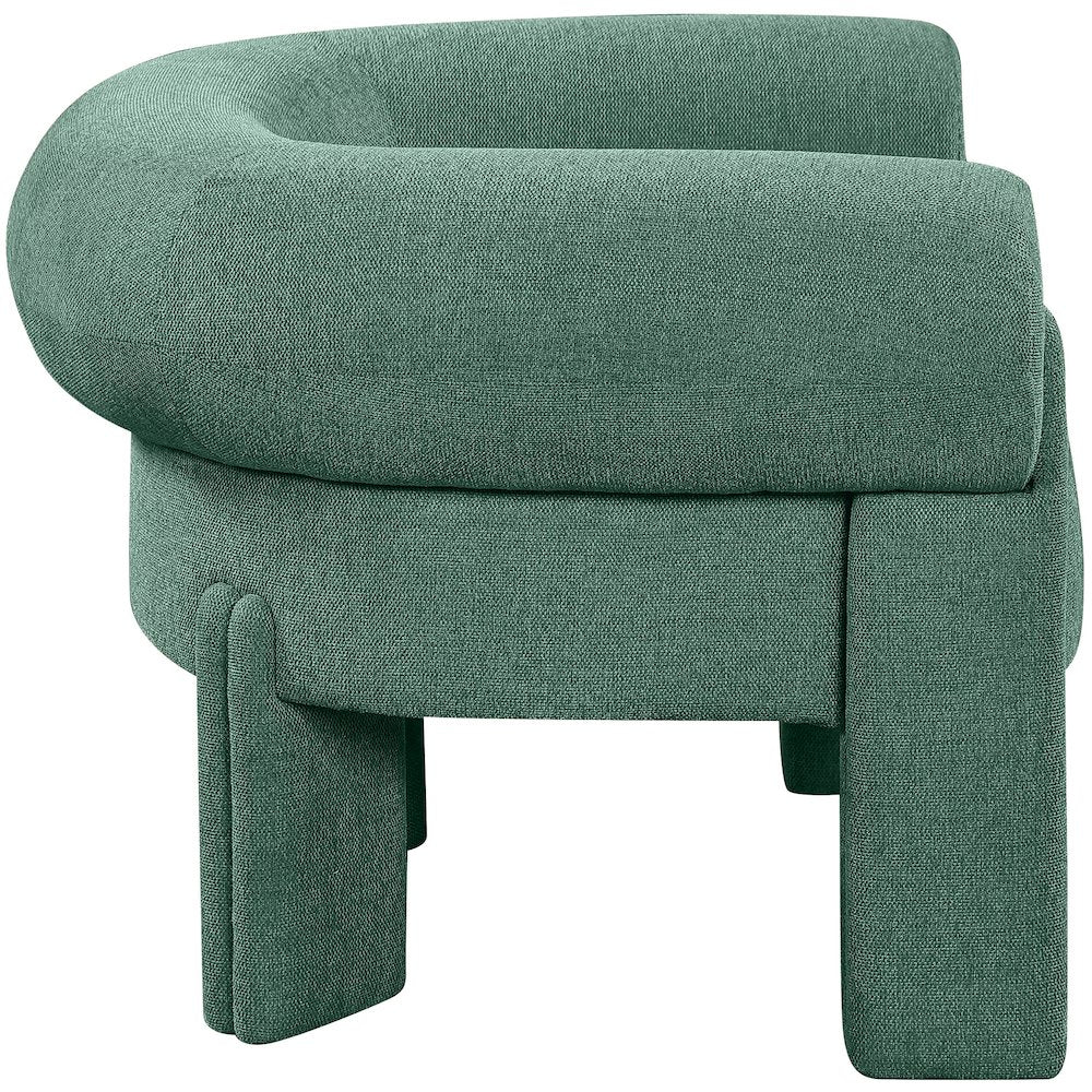 Stefano Green Polyester Fabric Accent Chair