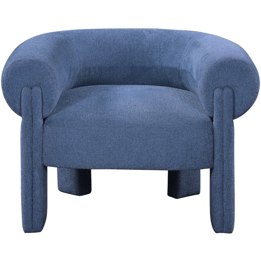 Stefano Navy Polyester Fabric Accent Chair