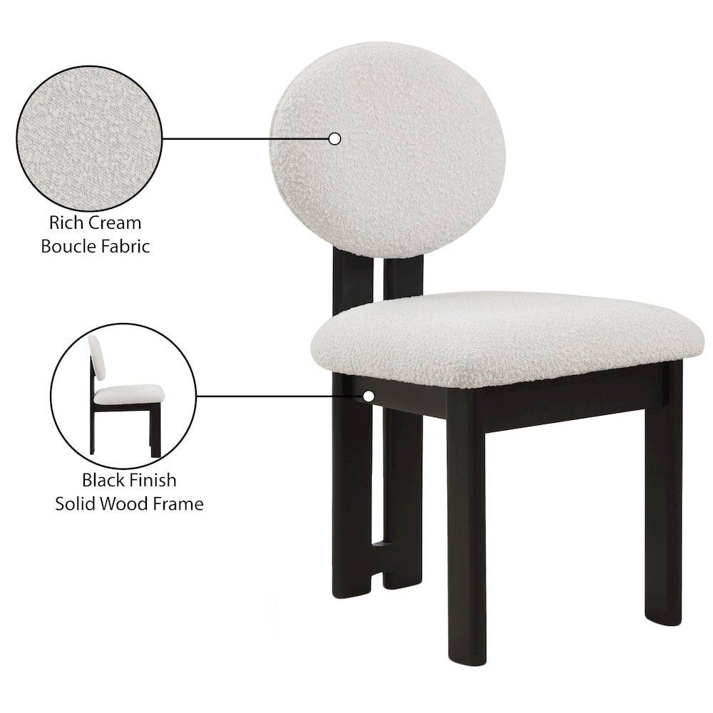 Napa Cream Boucle Fabric Dining Chair, Set of 2