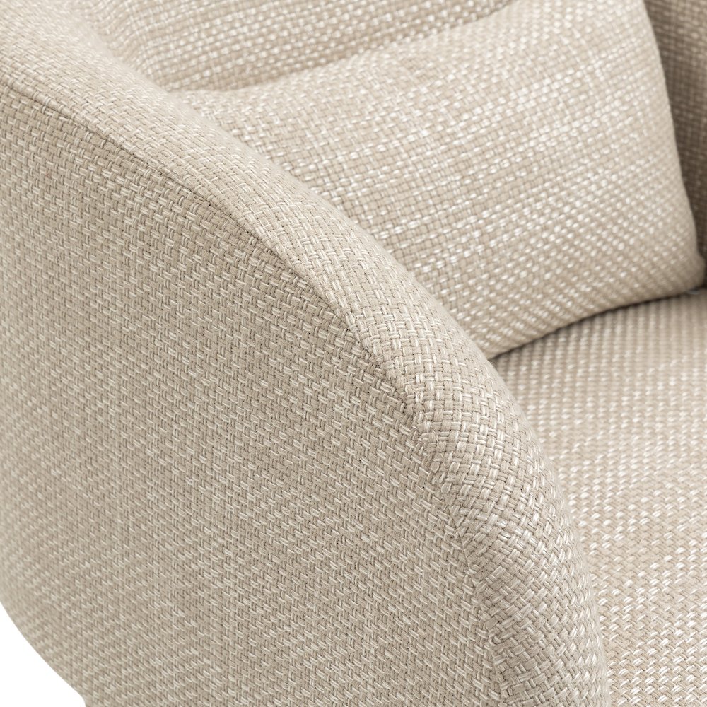Sawyer Beige Weaved Polyester Fabric Accent Chair