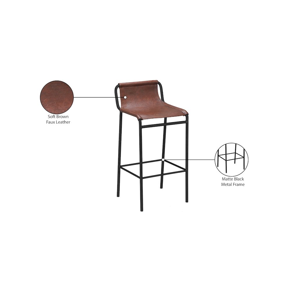 Dax Brown Vegan Leather Counter Stool