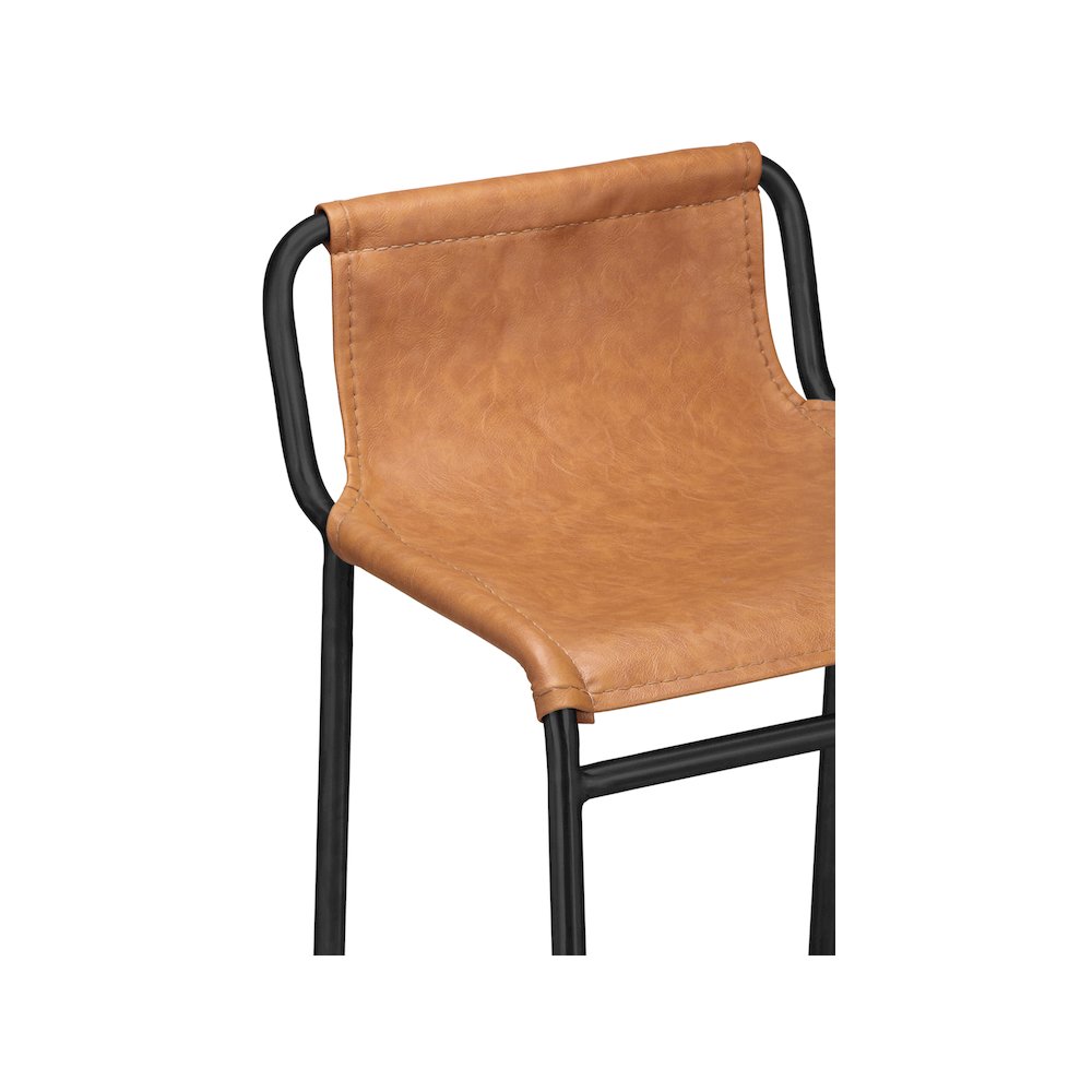 Dax Cognac Vegan Leather Counter Stool