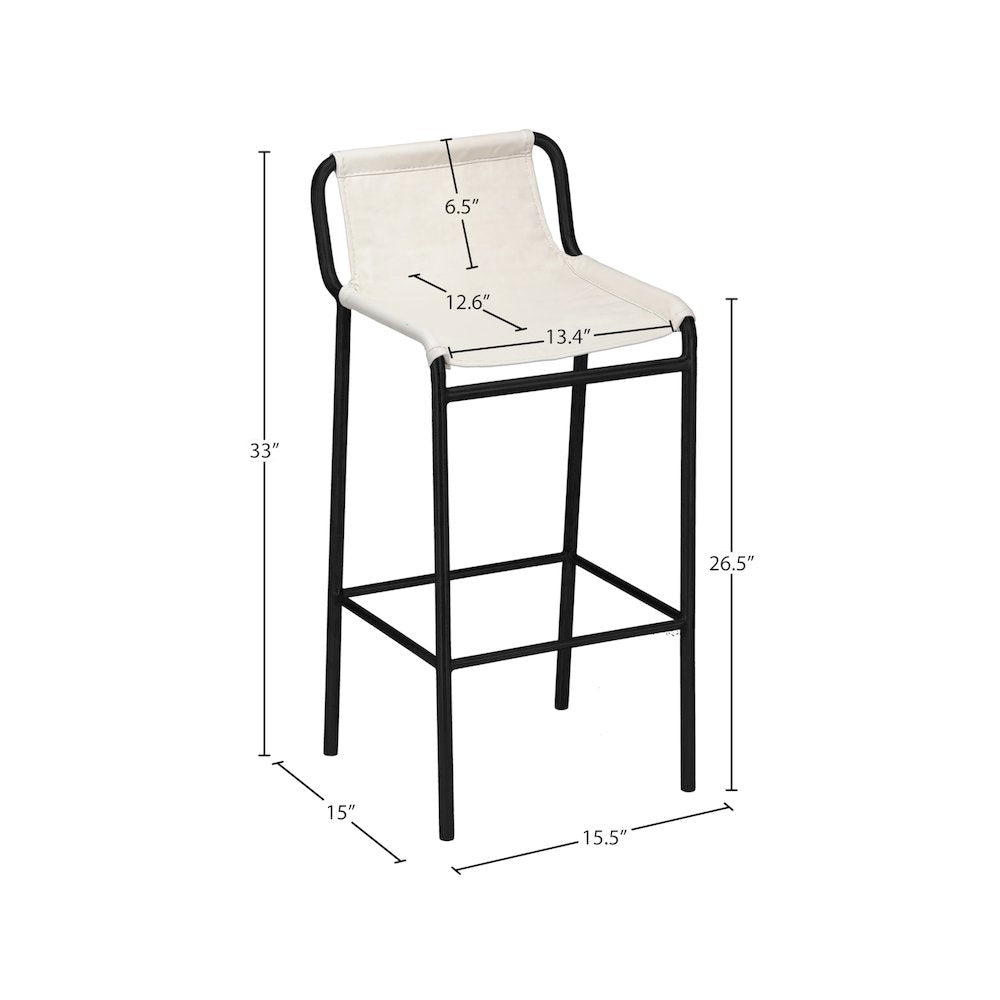 Dax Cream Vegan Leather Counter Stool