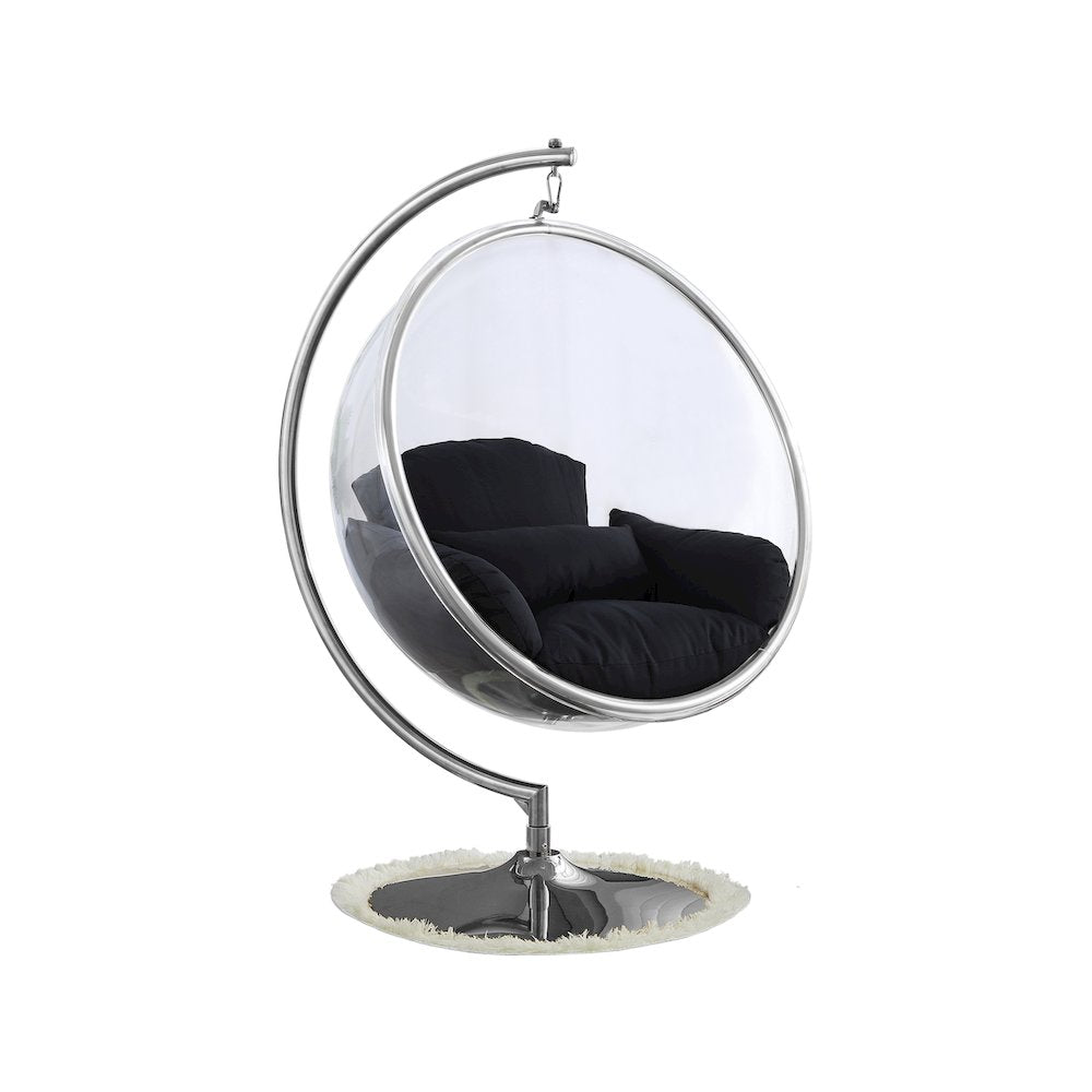 Luna Black Durable Fabric Acrylic Swing Chair