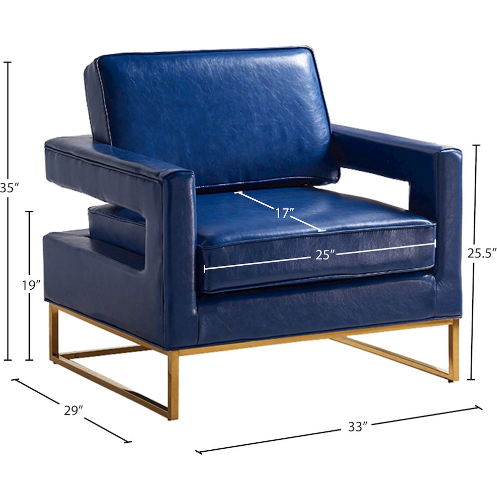 Amelia Navy Vegan Leather Accent Chair