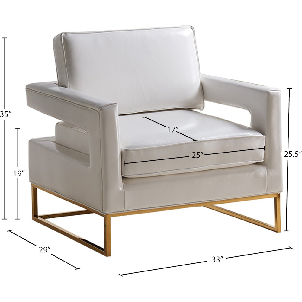 Amelia White Vegan Leather Accent Chair