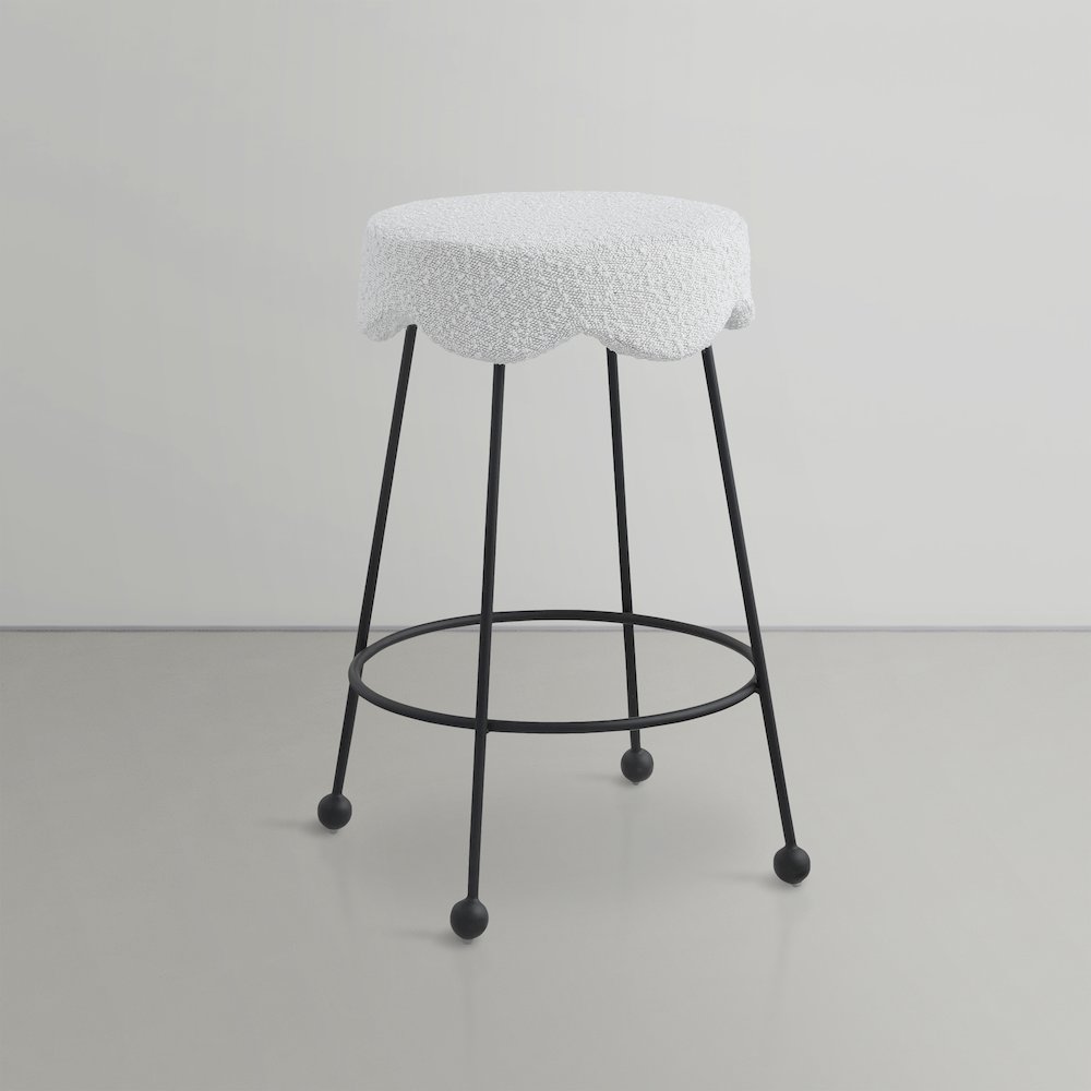Fleur Cream Fabric Counter Stool