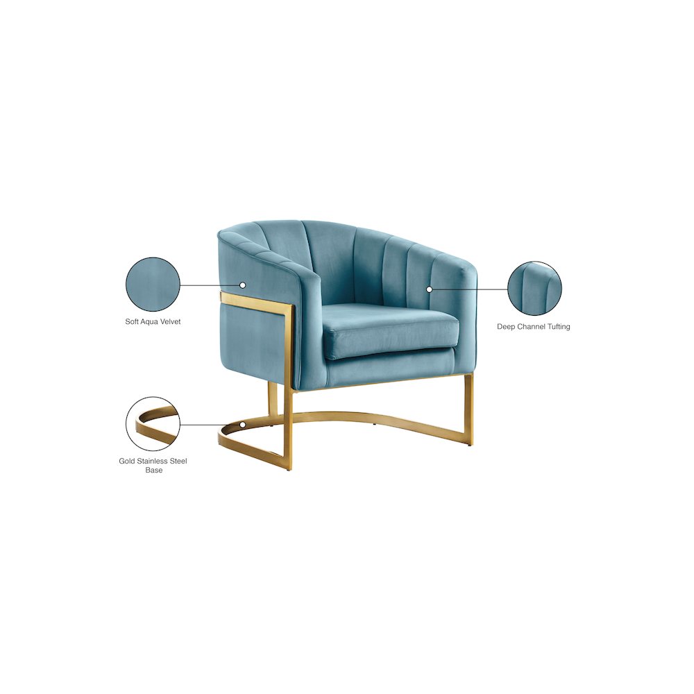 Carter Aqua Velvet Accent Chair