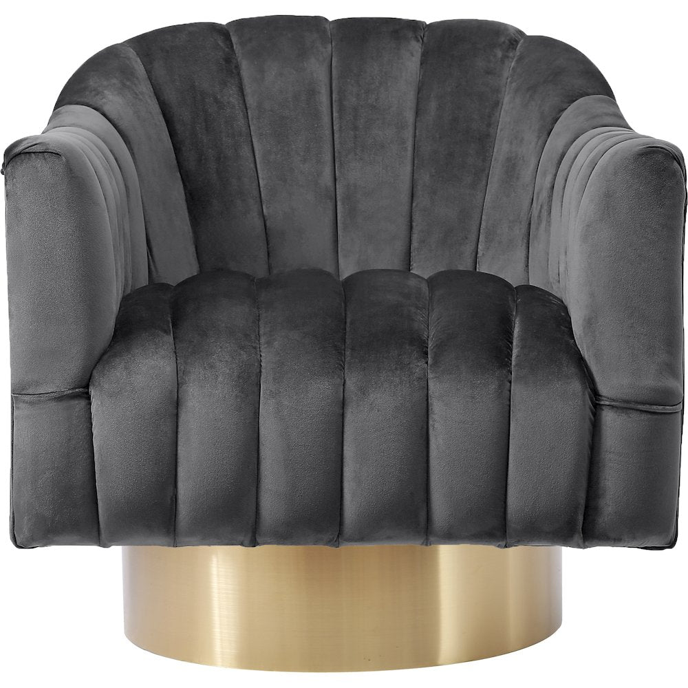 Farrah Grey Velvet Accent Chair