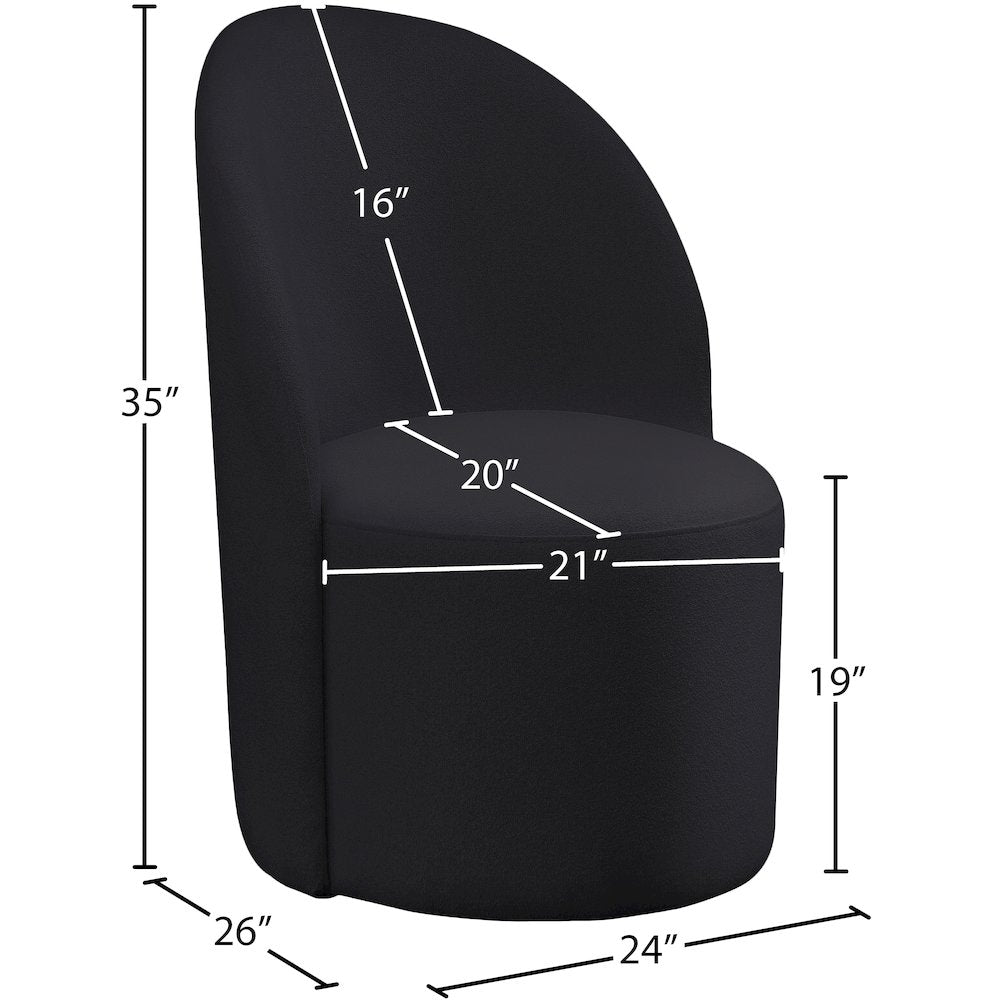 Hautely Black Boucle Fabric Accent Chair