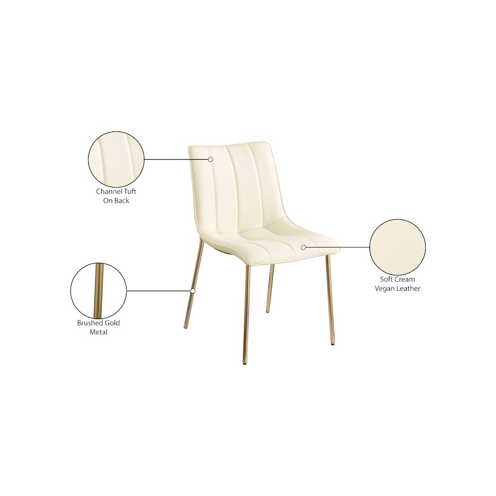 Isla Cream Vegan Leather Dining Chair, Set of 2