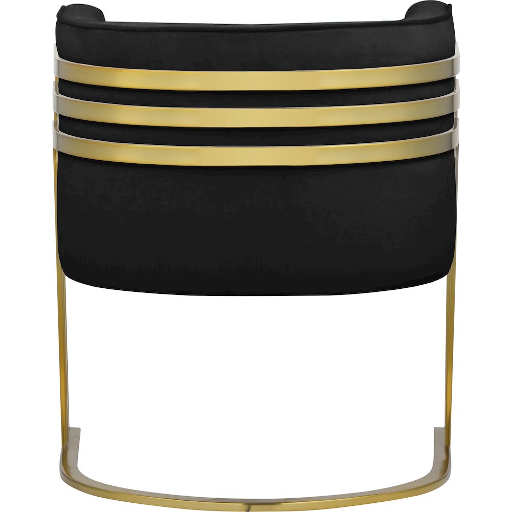 Rays Black Velvet Accent Chair