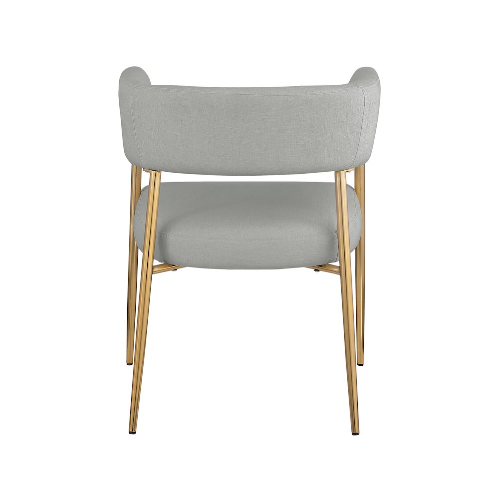 Creston Light Grey Durable Linen Textured Fabric Dining Chair