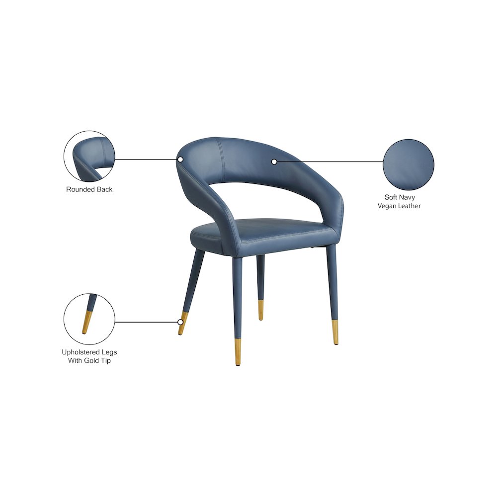 Destiny Navy Vegan Leather Dining Chair