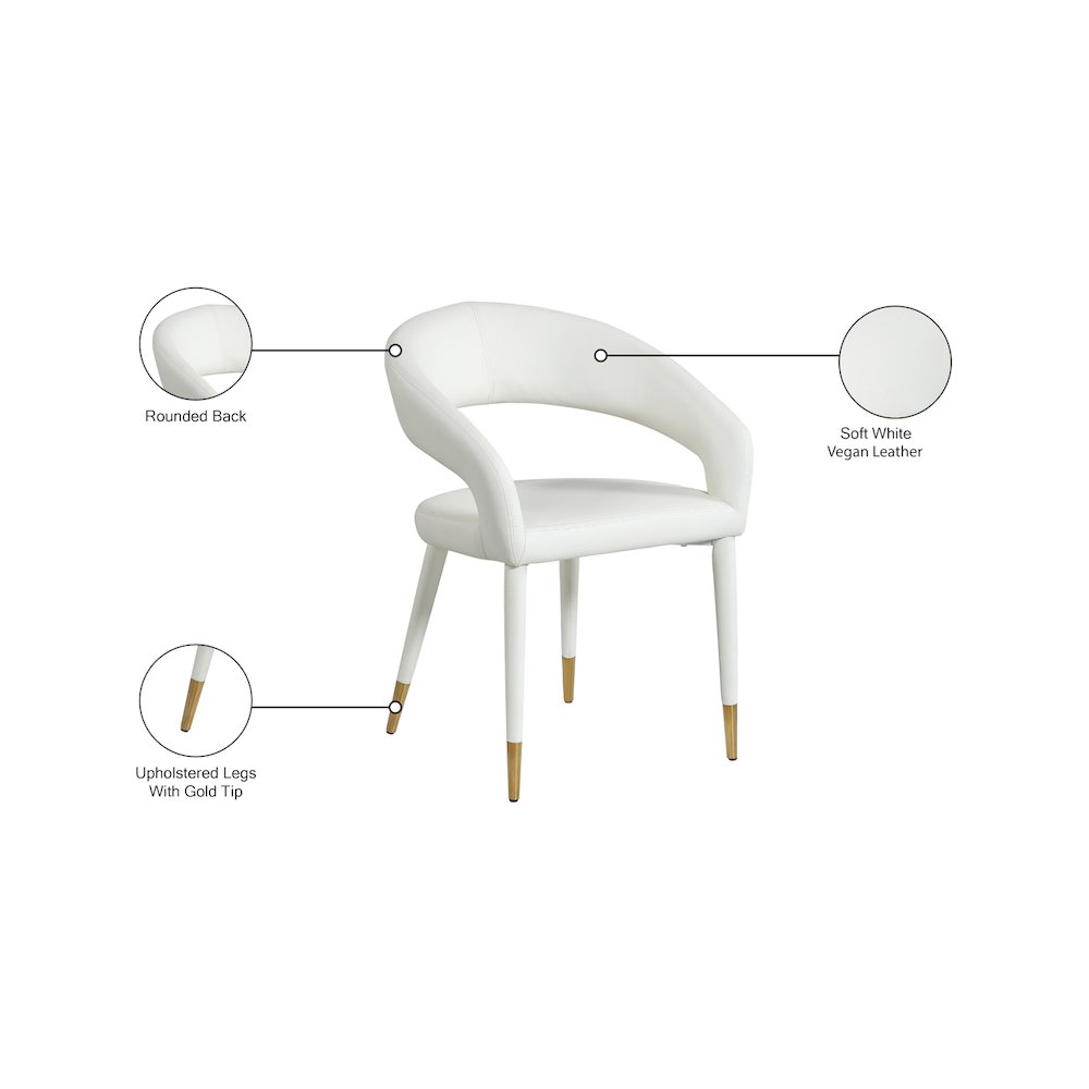 Destiny White Vegan Leather Dining Chair