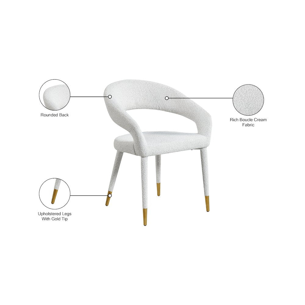 Destiny Cream Boucle Fabric Dining Chair
