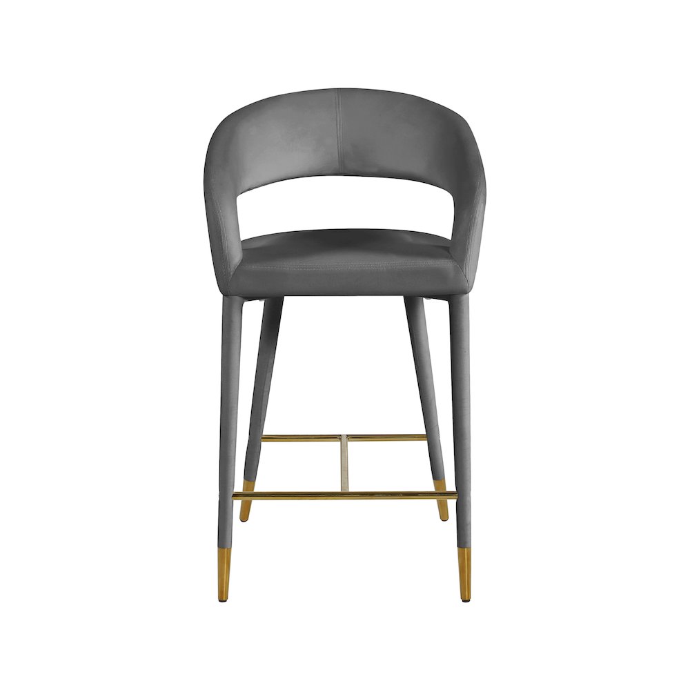 Destiny Grey Velvet Stool