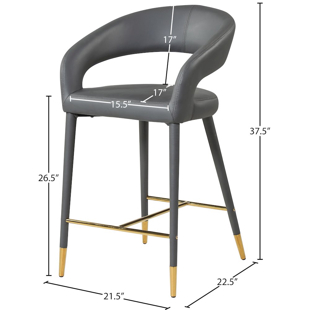 Destiny Grey Vegan Leather Stool