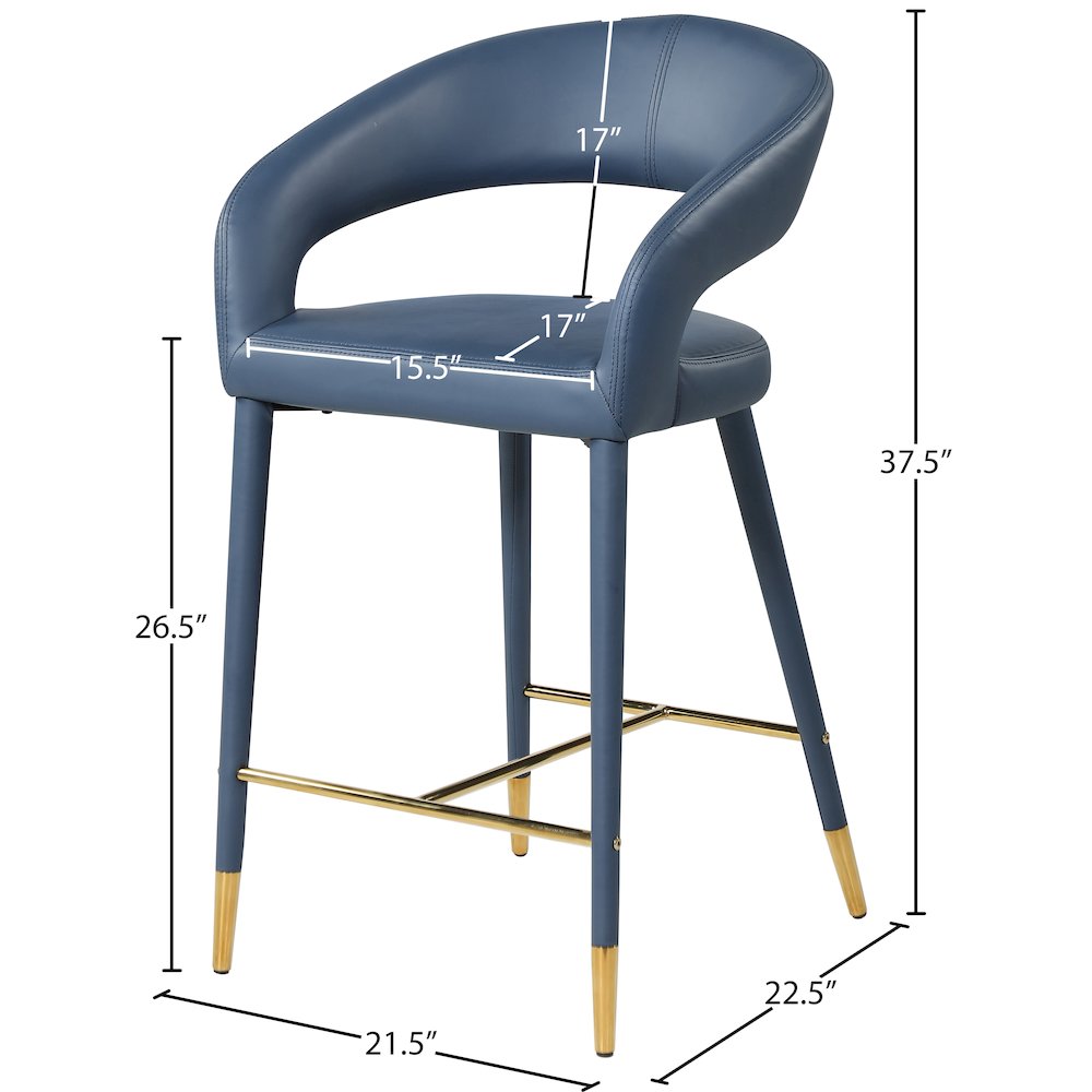 Destiny Navy Vegan Leather Stool