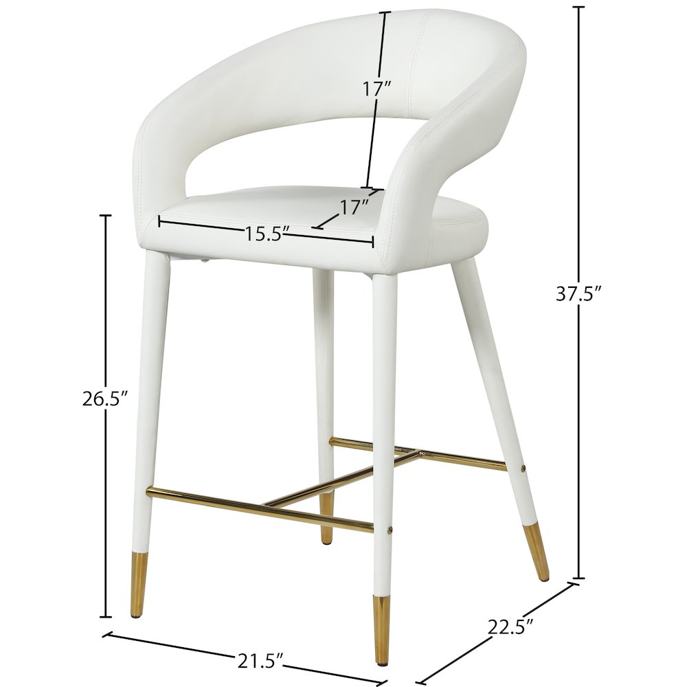 Destiny White Vegan Leather Stool
