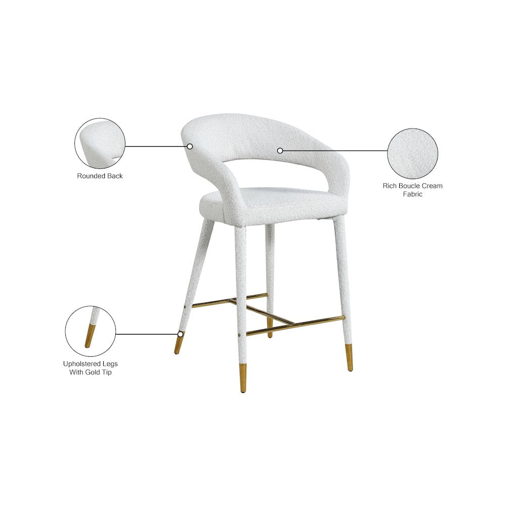 Destiny Cream Fabric Stool