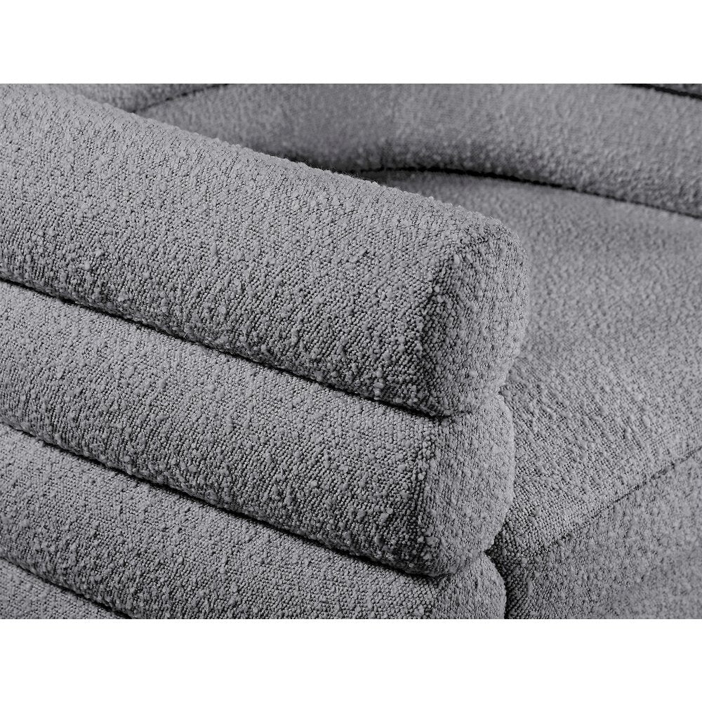 Tessa Grey Boucle Fabric Accent Chair