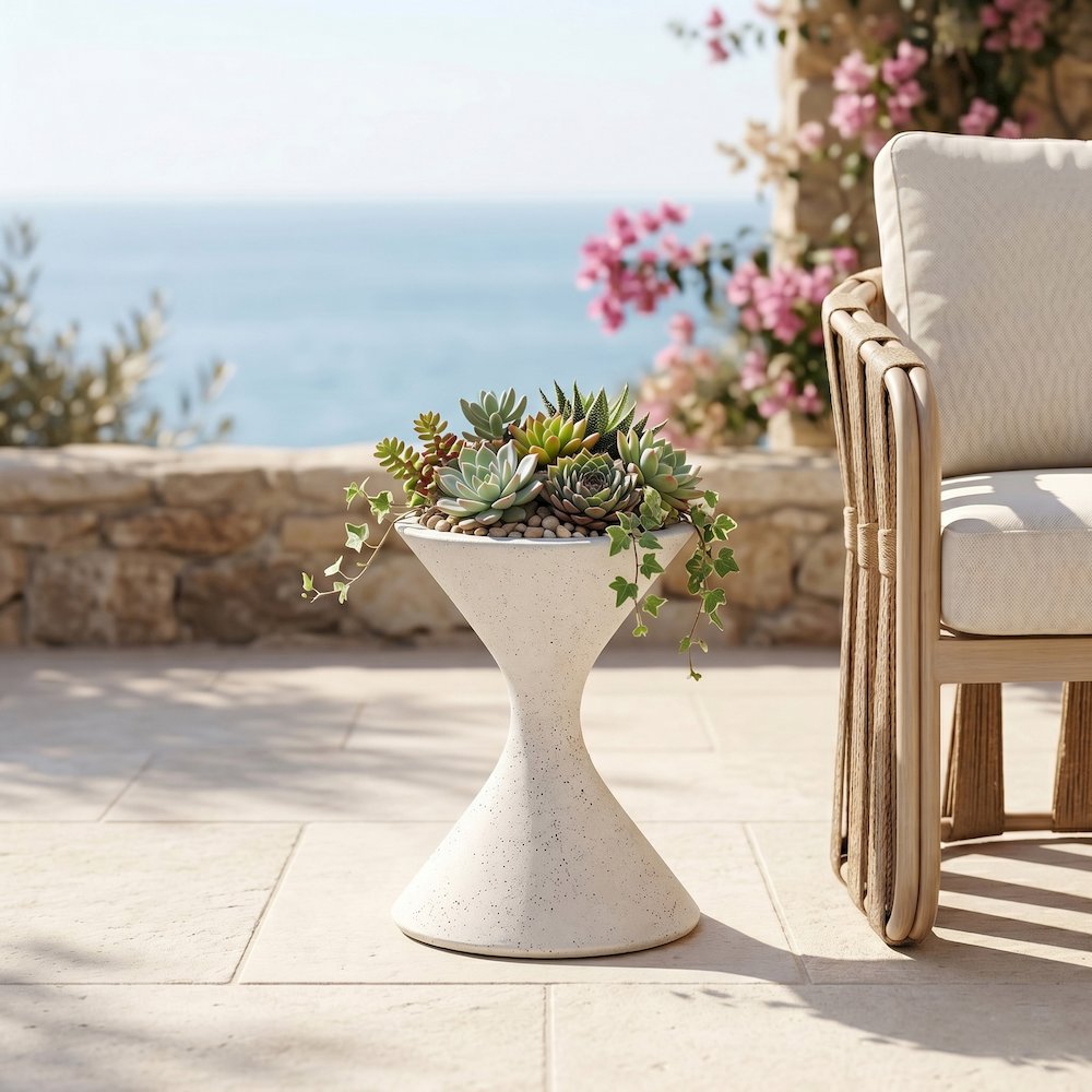 Vessa Cream Indoor / Outdoor Concrete Planter