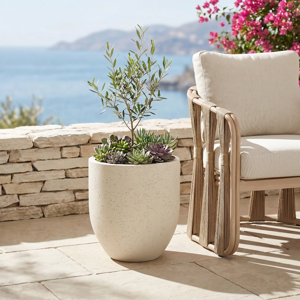 Florique Cream Indoor / Outdoor Concrete Planter