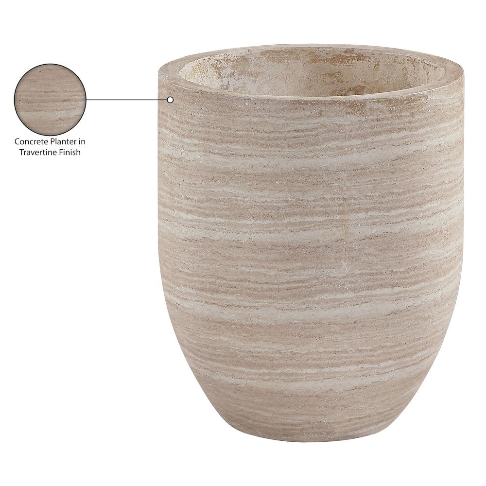 Florique Travertine Indoor / Outdoor Concrete Planter