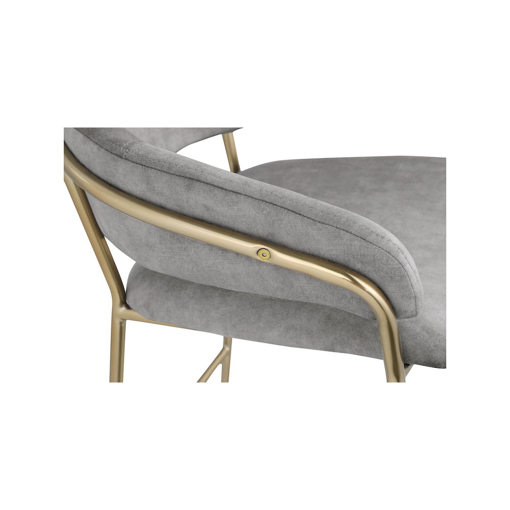 Yara Grey Velvet Counter Stool