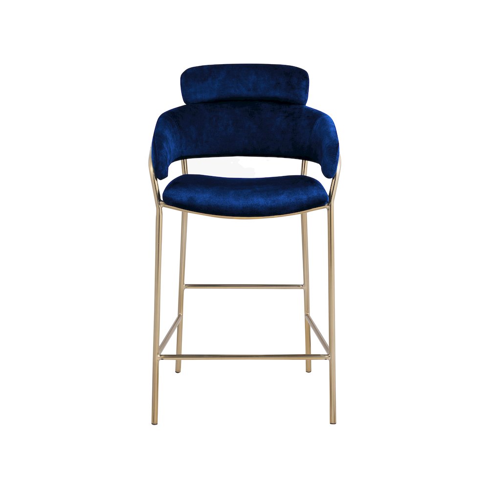 Yara Navy Velvet Counter Stool