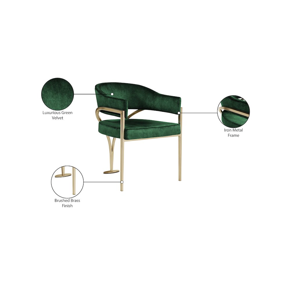 Madelyn Green Velvet Dining Chair, Set of 2